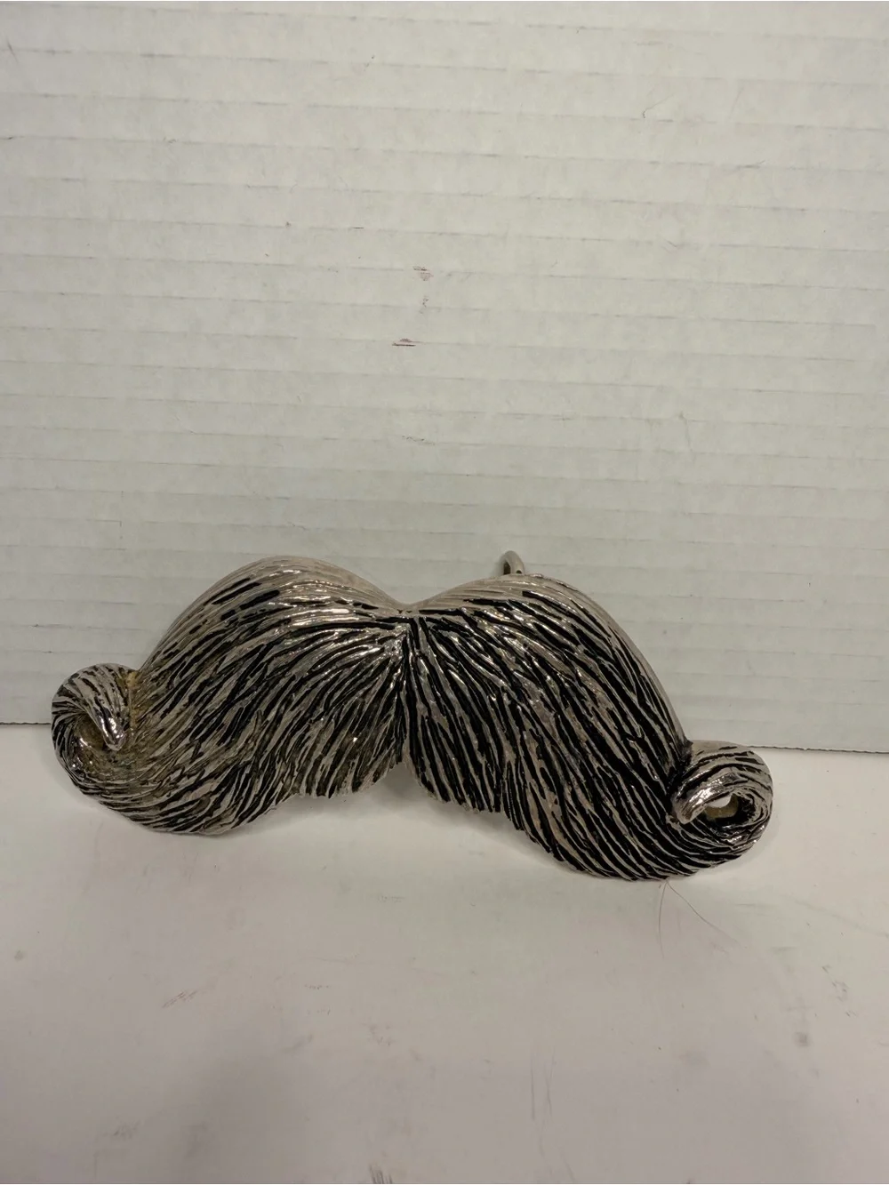 Rock Rebel Silver Mustache Belt Buckle